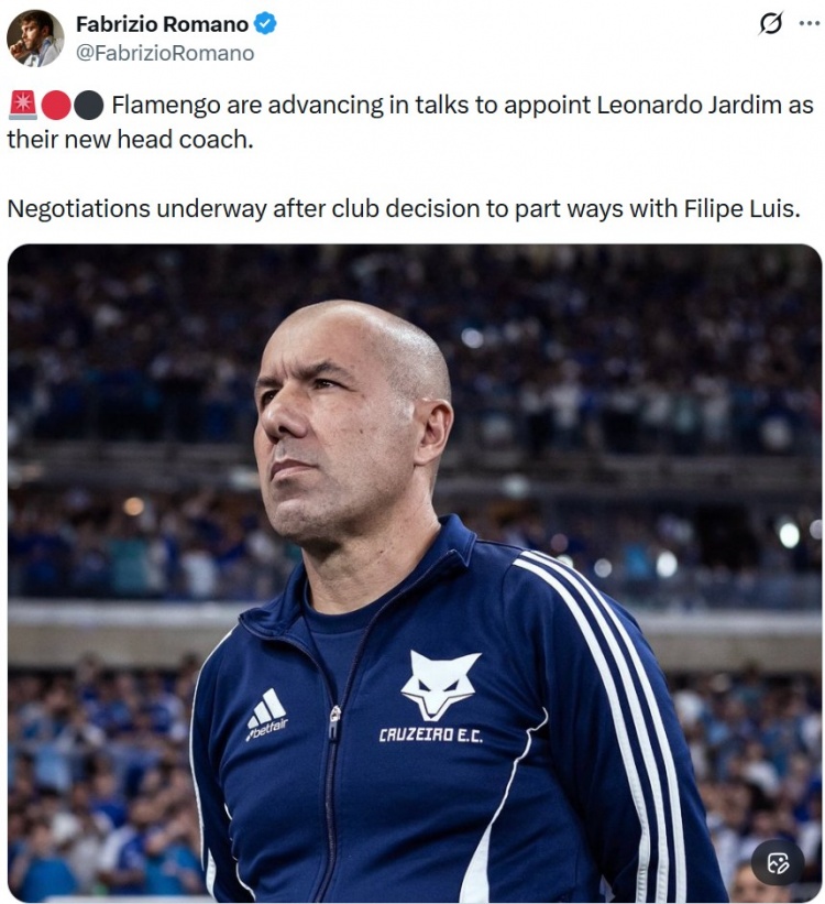 开云娱乐-罗马诺：费利佩离任后，弗拉门戈接近聘任雅尔丁作为球队新帅